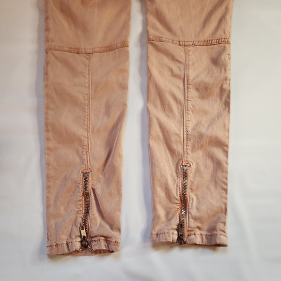Zara's Womens The Rider In Pink Moto Pant Size 6 Zipper Detail - Picture 5 of 13